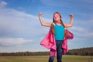 girl power super hero confidence in kids or children